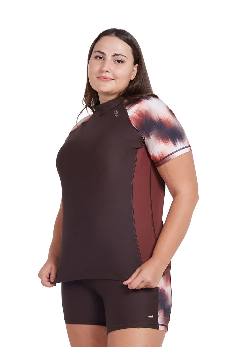 COEGA SUNWEAR  COEGA  Ladies Ladies Rashguard Short Sleeve - Chocolate Tie Dye for Women | Best Price UAE
